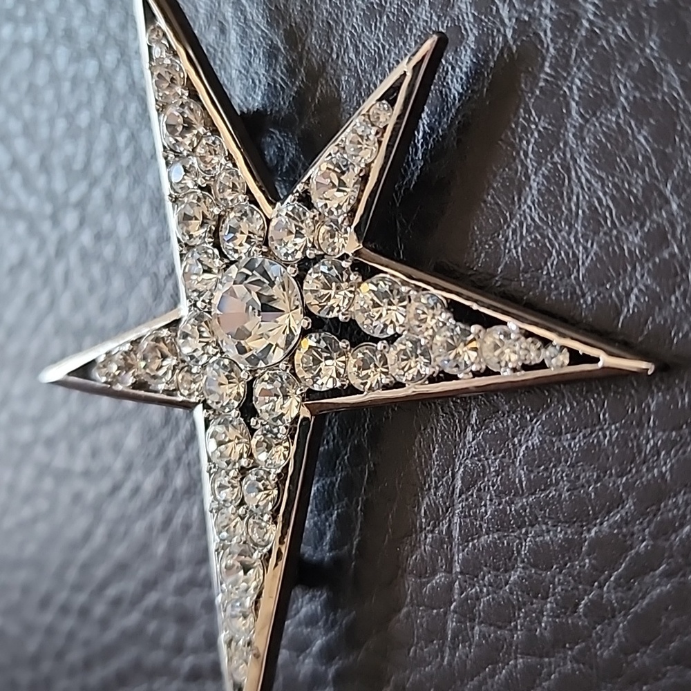 VTG Nicky Butler Silver Star Brooch with Crystals